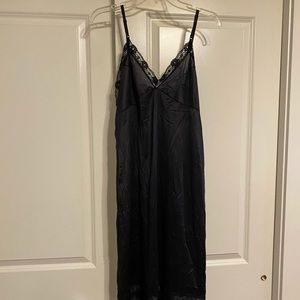black lace slip dress